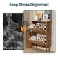 Smart FENDEE Shoe Cabinet with 2 Flip Drawers, Shoe Rack for Entryway, Hallway, Living Room, Walnut