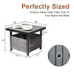 Algherohein Rattan Patio Square Tables with Umbrella Hole for Outdoor,18in H Small Side Tables