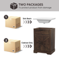 24" Bathroom Vanity with Ceramic Sink, Freestanding Bathroom Storage Cabinet with Barn Door and Flip-Down Drawer, Walnut