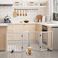Smart FENDEE Foldable Dog Gate Bamboo Pet Gate Extra Wide Dog Fence for Doorway,24"H,White,4 Panels