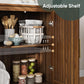 Smart FENDEE 31.5"W Sideboard Storage Cabinet with Slatted Doors and 1 Adjustable Shelf, Walnut