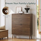 Smart FENDEE Freestanding Shoe Storage Cabinet, 2 Drawers, 2 Shelves, Holds 20 Pairs, Walnut