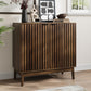 Smart FENDEE Kitchen Buffet Cabinet with Adjustable Shelf, Wood Coffee Bar Cabinet,Set of 2,Walnut
