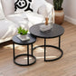 Semiocthome Modern Round Nesting Coffee Table Set,End Table Metal Frame for Living Room