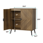Semiocthome Buffet Cabinet with V-Shape Fluted Doors, Coffee Bar, 1 Shelf, Walnut