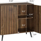 Semiocthome Sideboard Buffet Cabinet with 2 Fluted Doors and Adjustable Shelves for Kitchen