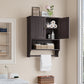 Smuxee Bathroom Wall Storage Cabinets with Door and Open Shelves,over The Toilet Storage,White Small