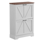 Algherohein Farmhouse Shoe Cabinet Entryway,Shoe Storage Cabinet with 2 Flip Drawers,Gray