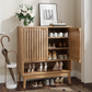 Algherohein Shoe Cabinet with Doors,7-Tier Shoe Storage Cabinet with with Adjustable Shelves,20-24 Pair Shoe Organizer for Entryway,Living Room,Front Door & Hallway,Oak