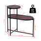 Algherohein 2 Tier Oval End Table for Living Room,Indoor Small Tray Table Side Table