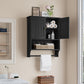 Smuxee Bathroom Wall Storage Cabinets with Door and Open Shelves,over The Toilet Storage,White Small