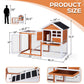 Algherohein Wood and Chicken Wire Hen Chicken Coop Rabbit Hutch Kennels House,Outdoor Nest Box,Brown