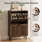 Algherohein Slim Hidden Shoe Cabinet with Fluted Doors, Flip Down Shoe Storage Cabinet Organizer, Freestanding Wood Entryway Shoe Rack