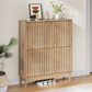 Semiocthome 31.5" Modern Shoe Cabinet, Shoe Storage Cabinet with 2 Flip Drawers for Entryway, Natural