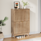 Semiocthome 23.6" Modern Shoe Cabinet, Shoe Storage Cabinet with 2 Flip Drawers for Entryway, Natural