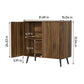 Algherohein Modern Sideboard and Buffets with 1 Storage Shelf,Entryway Fluted Cabinet with Doors
