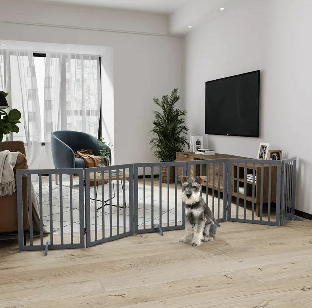 Semiocthome Ultra Wide Foldable Pet Gate for Doorway,Freestanding Dog Gates for Stairs