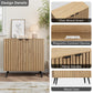 Semiocthome Sideboard Cabinet with 2 Fluted Doors and 1 Adjustable Shelves for Dining Room, Natural