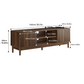 Semiocthome 55" TV Stand with Slatted Doors and Cable Holes, Entertainment Center for Living Room, Walnut