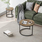 Smart FENDEE Round Coffee Table Set,Nesting Table for Living Room,Rustic Brown, Sturdy Wood