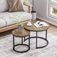 Smart FENDEE Round Coffee Table Set,Nesting Table for Living Room,Rustic Brown, Sturdy Wood