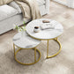 Semiocthome Modern Round Nesting Coffee Table Set,End Table Metal Frame for Living Room