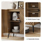Algherohein Sideboard Cabinet with Two Doors Adjustable Shelves,Freestanding TV Stand,Coffee Bar for Kitchen, Living Room, Walnut