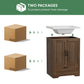 Smuxee 24 Inch Freestanding Bathroom Vanity with Sink, Fluted Cabinet Doors & Storage Drawer, Wood Grain Bathroom Sink Cabinet, Walnut
