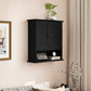 Smuxee Bathroom Wall Storage Cabinets with Door and Open Shelves,over The Toilet Storage,White Small