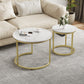Algherohein Round Nesting Coffee Table Modern Set of 2 for Living Room