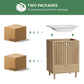 Smart FENDEE 22.83" Bathroom Vanity with Resin Sink, Storage Cabinet with Barn Door & Drawer, White
