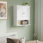 Smuxee Bathroom Wall Storage Cabinets with Door and Open Shelves,over The Toilet Storage,White Small