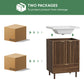 Semiocthome 24" Bathroom Vanity with Ceramic Sink, Storage Cabinet with 1 Drawers and 2 Fluted Doors, Walnut
