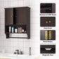 Semiocthome Bathroom Medicine Cabinet Storage Wall Mounted with Towel Bar and 2 Door in Brown