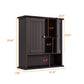 Semiocthome Bathroom Medicine Cabinet Wood 2 Doors Wall Cabinet over the Toilet Storage in Brown