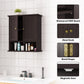 Semiocthome Bathroom Medicine Cabinet Wood 2 Doors Wall Cabinet over the Toilet Storage in Brown