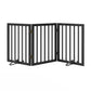 Smart FENDEE Bamboo Dog Gate Freestanding Pet Gate with 2 Support Feet for Doorways,Black,24"H
