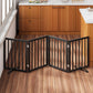 Smart FENDEE Bamboo Dog Gate Freestanding Pet Gate with 2 Support Feet for Doorways,Black,24"H,4 Panel