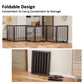 Smart FENDEE 6 Panels Foldable Dog Gate Extra Wide Entryway Freestanding Bamboo Pet Fence, 24"H,Brown