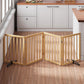 Smart FENDEE Bamboo Dog Gate Freestanding Pet Gate with 2 Support Feet for Doorways,Natural,24"H,4 Panel