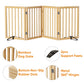 Smart FENDEE Bamboo Dog Gate Freestanding Pet Gate with 2 Support Feet for Doorways,Natural,24"H,4 Panel