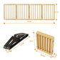 Smart FENDEE Bamboo Dog Gate Freestanding Pet Gate with 2 Support Feet for Doorways,Natural,24"H,4 Panel