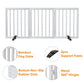 Smart FENDEE Bamboo Dog Gate Foldable Pet Gate for Doorway, 2 Metal Stands, White,Expands Up to 55"W