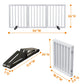 Smart FENDEE Bamboo Dog Gate Foldable Pet Gate for Doorway, 2 Metal Stands, White,Expands Up to 55"W