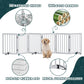 Smart FENDEE 6 Panels Foldable Dog Gate Extra Wide Entryway Freestanding Bamboo Pet Fence, 24"H,White