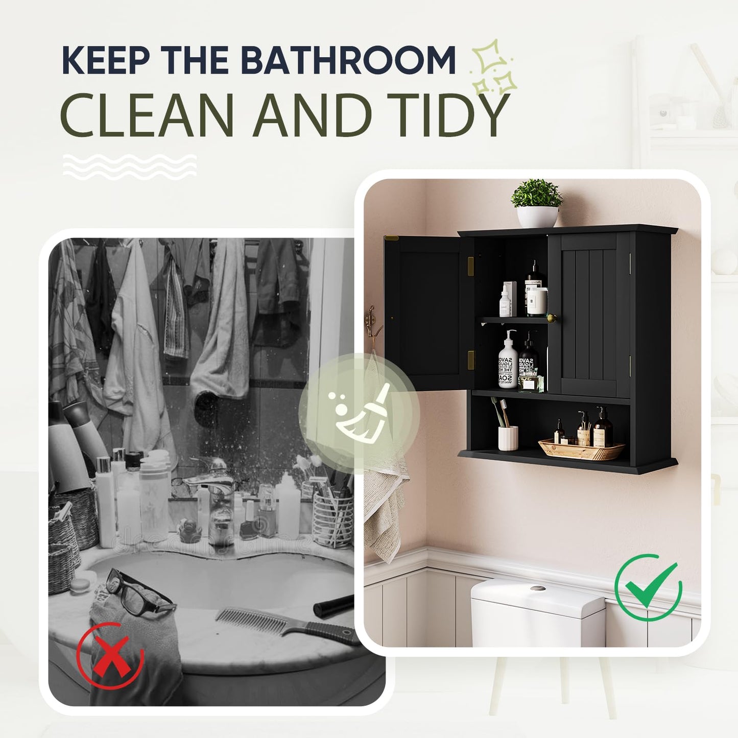 Algherohein Bathroom Medicine Cabinet