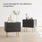 Semiocthome Fluted Nightstands with 2 Drawers Mid Century Modern Bedside Table for Bedroom