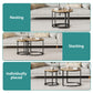 Smart FENDEE 23.6" Nesting Coffee Table Set of 2 Wood Grain Top Side Table for Living Room,Black