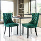 Semiocthome Modern Tufted Dining Chair Set of 2,Velvet Chair with Rivets, Dining Room