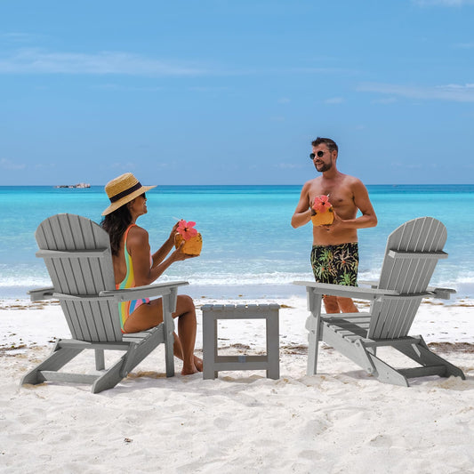 Semiocthome Folding Wood Adirondack Chair Set of 2,Outdoor Chair for Patio